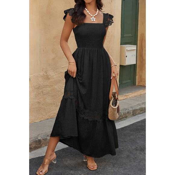 Supreme Fashion Midi Dress Sleeveless Womens S Pink Flutter Sleeve Elegant NWT - Picture 3 of 16